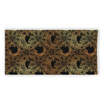 Black And Gold Celestial Pattern Print Beach Towel