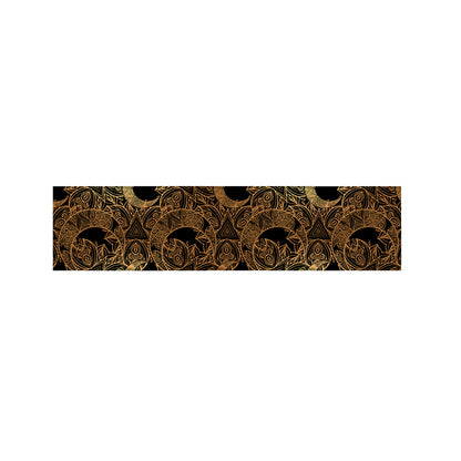 Black And Gold Celestial Pattern Print Bed Runner