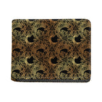 Black And Gold Celestial Pattern Print Bifold Wallet