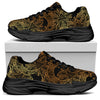 Black And Gold Celestial Pattern Print Black Chunky Shoes