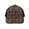 Black And Gold Celestial Pattern Print Black Mesh Trucker Hat