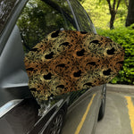 Black And Gold Celestial Pattern Print Car Side Mirror Covers