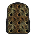 Black And Gold Celestial Pattern Print Casual Backpack