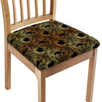 Black And Gold Celestial Pattern Print Chair Cushion Cover