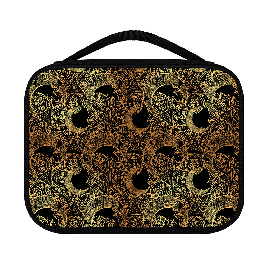 Black And Gold Celestial Pattern Print Classic Bible Case
