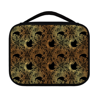 Black And Gold Celestial Pattern Print Classic Bible Case