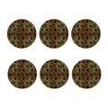 Black And Gold Celestial Pattern Print Coaster Set