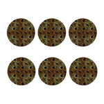 Black And Gold Celestial Pattern Print Coaster Set