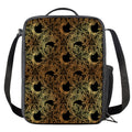 Black And Gold Celestial Pattern Print Crossbody Lunch Bag