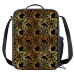 Black And Gold Celestial Pattern Print Crossbody Lunch Bag