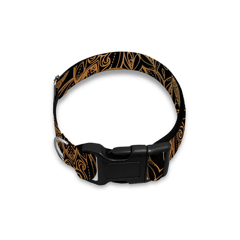 Black And Gold Celestial Pattern Print Dog Collar