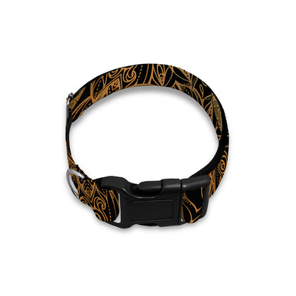 Black And Gold Celestial Pattern Print Dog Collar