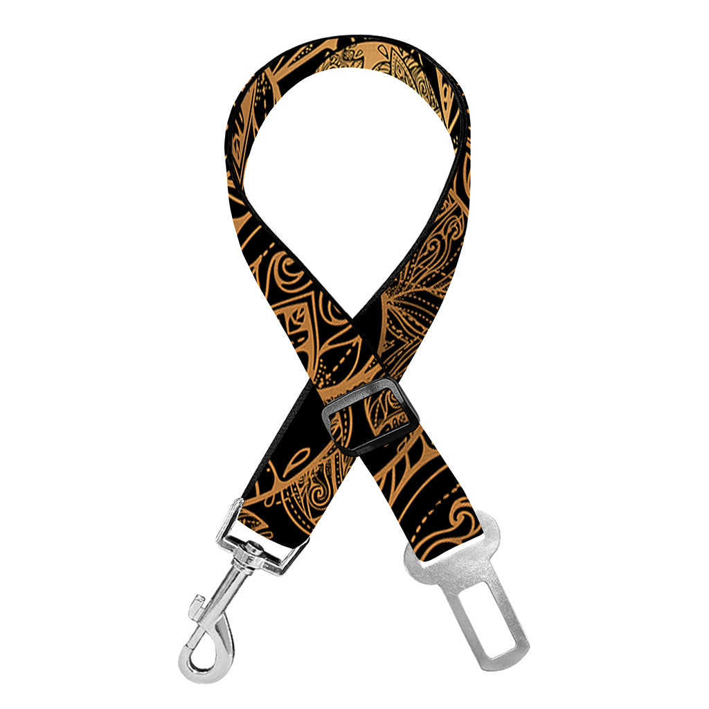 Black And Gold Celestial Pattern Print Dog Seat Belt