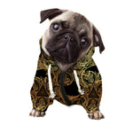 Black And Gold Celestial Pattern Print Dog Zip Up Hoodie