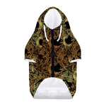 Black And Gold Celestial Pattern Print Dog Zip Up Hoodie