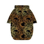 Black And Gold Celestial Pattern Print Dog Zip Up Hoodie