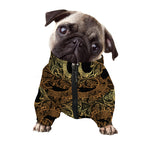 Black And Gold Celestial Pattern Print Dog Zip Up Jacket