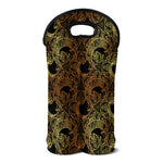 Black And Gold Celestial Pattern Print Double Neoprene Wine Tote