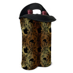 Black And Gold Celestial Pattern Print Double Neoprene Wine Tote