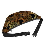 Black And Gold Celestial Pattern Print Fanny Pack