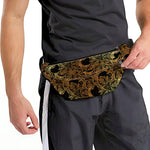 Black And Gold Celestial Pattern Print Fanny Pack