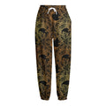 Black And Gold Celestial Pattern Print Fleece Lined Knit Pants