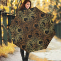 Black And Gold Celestial Pattern Print Foldable Umbrella