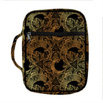 Black And Gold Celestial Pattern Print Front Pocket Bible Bag