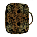 Black And Gold Celestial Pattern Print Front Pocket Bible Bag