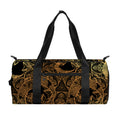 Black And Gold Celestial Pattern Print Gym Bag