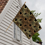 Black And Gold Celestial Pattern Print House Flag