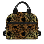 Black And Gold Celestial Pattern Print Insulated Lunch Bag