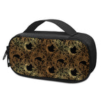 Black And Gold Celestial Pattern Print Insulin Cooler Travel Case