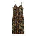 Black And Gold Celestial Pattern Print Jersey Midi Cami Dress