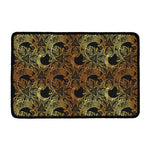 Black And Gold Celestial Pattern Print Kitchen Mat