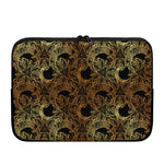Black And Gold Celestial Pattern Print Laptop Sleeve