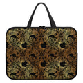 Black And Gold Celestial Pattern Print Laptop Sleeve With Handle