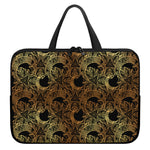Black And Gold Celestial Pattern Print Laptop Sleeve With Handle