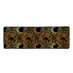 Black And Gold Celestial Pattern Print Long Kitchen Mat