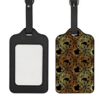 Black And Gold Celestial Pattern Print Luggage Tag