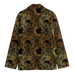 Black And Gold Celestial Pattern Print Men's Blazer