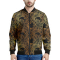 Black And Gold Celestial Pattern Print Men's Bomber Jacket