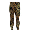 Black And Gold Celestial Pattern Print Men's Leggings