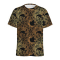 Black And Gold Celestial Pattern Print Men's Athletic T-Shirt