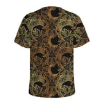 Black And Gold Celestial Pattern Print Men's Sports T-Shirt