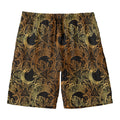Black And Gold Celestial Pattern Print Men's Swim Trunks