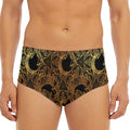 Black And Gold Celestial Pattern Print Men's Triangle Swim Briefs