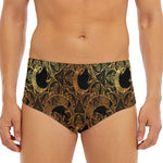 Black And Gold Celestial Pattern Print Men's Triangle Swim Briefs