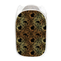 Black And Gold Celestial Pattern Print Mesh Laundry Hamper