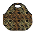 Black And Gold Celestial Pattern Print Neoprene Lunch Bag